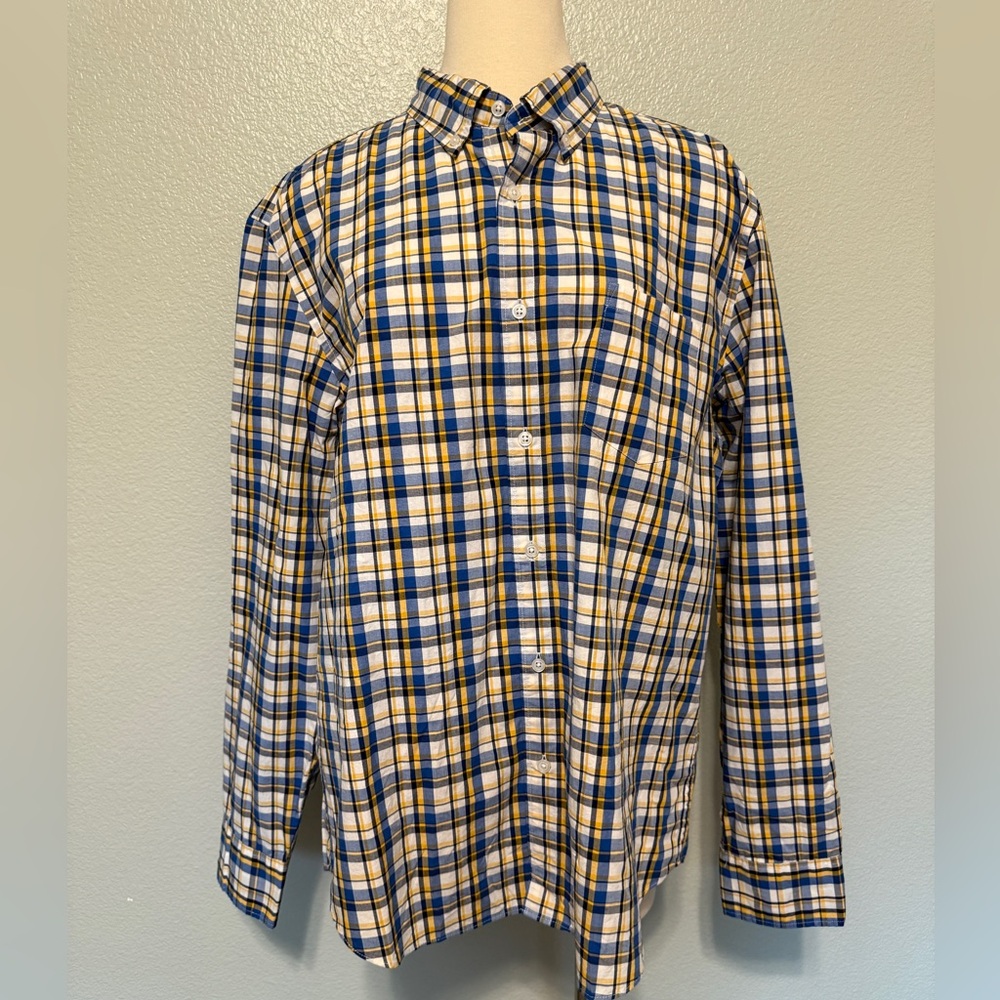 J. Crew Men's Checkered Shirt in‎ Blue and Yellow